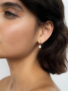 Two-Tone <b>Solid</b> 14k Gold Lab Grown Diamond 2 Carat Prong Set Drop Huggie <b>Hoop</b> <b>Earrings</b> Brilliant Dangle Minimalist Layering IGI - Product Image 6
