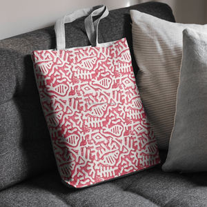 Bolsas de Compras con Estampado de Bloques, Estilo Veraniego para Viajes, Hermosas Bolsas de Uso Diario para Mujer con Logotipos Personalizados - Product Image 4