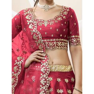 ชุดผ้าไหมงานแต่งงานศิลปะ zari choli - Product Image 4