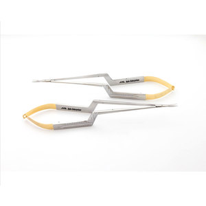 Instruments chirurgicaux cardiaques de qualité supérieure en acier inoxydable, micro-ciseaux Yasargil à baïonnette, 195 mm, droits et courbés - Product Image 1