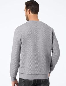 <b>Men's</b> Crewneck <b>Fleece</b> Pullover Sweatshirt 100% Cotton Winter Streetwear Long Sleeve OEM Service - Product Image 2