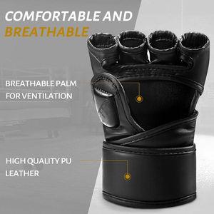 Guantes de MMA Profesionales Personalizados, de Cuero, para Entrenamiento y Sparring, con Absorción de Humedad, Cierre de Cordones en la Muñeca, Colores Personalizados - Product Image 3