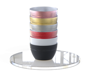 Cuenco de mesa ABS blanco y negro F104 26,6 * H15cm acabado de grano texturizado grande para decoración de bodas y venta al por menor - Product Image 5