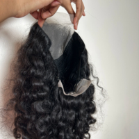 Perruque frontale 5x5, cheveux humains indiens vierges Remy bouclés bruts, brun moyen, cuticules entièrement alignées, sans colle, pour perruque à dentelle
