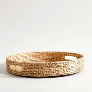 Wholesale Price Round Shape Rattan Storage Basket With Handle Custom Size For Kitchen Ware Home Bathroom Purpose Storage Basket - Product Image 4