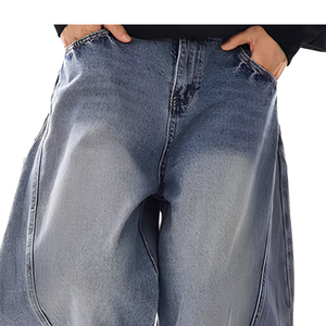 Denim Clothing Supplier Custom Loose Solid Vintage Stonewashed <b>Wide</b> <b>Leg</b> Jeans Jackets Shirts <b>Shorts</b> Streetwear Apparel Private - Product Image 6