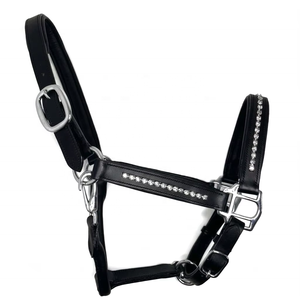 Harnais de cheval en cuir rembourré doux avec strass et cristaux, harnais de cheval équestre - Product Image 2