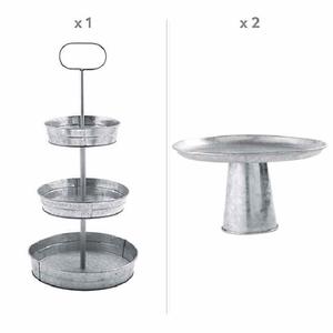 Support à gâteau rose, outils de décoration, support à gâteau en métal à 2 niveaux pour la décoration de fêtes et de mariages, support à gâteau pour événements contemporains - Product Image 5