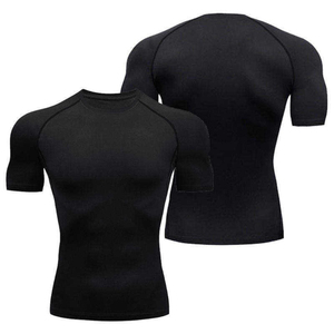 Men’s Compression Sports T Shirt Quick Dry Gym Workout Running Rash Guard 4 Way Stretch Fitness Athletic Training <b>Top</b> - Product Image 4