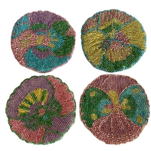 Posavasos de Mesa con Cuentas Estilo Boho, Juego de Posavasos Redondos con Cuentas Bordadas a Mano, con Bordado Intrincado y Diseño Personalizado - Product Image 5