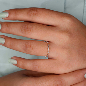 Minimalist Moissanite GRA Certified Eternity Ring Gold Stackable Wedding Band Delicate Diamond Anniversary Party Ring Unisex - Product Image 6