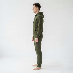 Ensemble de survêtement homme personnalisé coupe ajustée, vêtements de sport, tenue de gym, ensemble de survêtement tendance vert olive, survêtement deux pièces - Product Image 3