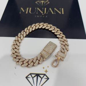 Pulsera de Plata 925 con Moissanita VVS, Corte Brillante, Certificación IGI, Joyería Fina, Diseño de Candado, Bañada en Oro Rosa, MUNJANI - Product Image 5