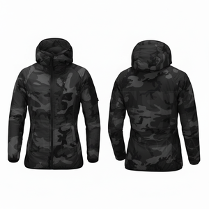 Waterproof Clothing Whole Sale Custom Camouflage Hooded Jacket Lightweight Outdoor Windbreaker Coat With Full <b>Zip</b> Closure Hoodie - Product Image 2