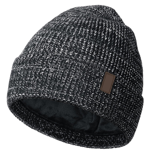Gorro de Punto con Forro de Satén y Logotipo Personalizado para Hombre y Mujer, Gorro de Invierno Cálido con Forro de Seda, Gorro para el Cuidado del Cabello, Anti-Frizz - Product Image 1