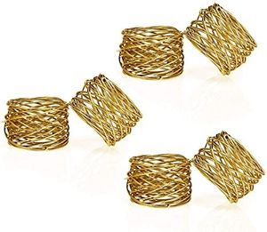 Geometric Metal Napkin Rings Modern Design Wedding <b>Table</b> Décor Gold Finish - Product Image 4