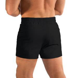 Men's Front Logo Drawstring Mid Waist Woven Polyester Solid Casual High Quality Breathable <b>Quick</b> <b>Dry</b> Sports <b>Shorts</b> - Product Image 2