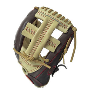 Classic Baseball Glove Right-Handed Solid <b>Brown</b> and <b>Tan</b> Durable Training Equipment - Product Image 6