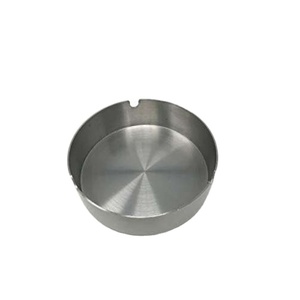 Cenicero de metal con acabado plateado, diseño moderno, forma redonda, bandeja para tabaco, artículos de artesanía más vendidos - Product Image 1