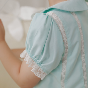 Robe de demoiselle d'honneur multicolore sans manches col festonné cristal paillettes perles genou longueur robe de bal style automne-Hanie - Product Image 2