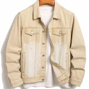 New Design <b>men</b> Denim <b>Jacket</b> Breathable <b>Long</b> Sleeves Windproof High Street Style Customized Casual Autumn <b>Men's</b> <b>Jacket</b> - Product Image 2