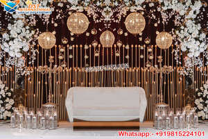 New Design Asian Style Tall Gold Metal Candlesticks Wedding Stage <b>Backdrop</b> Metal Candelabra <b>Stand</b> Wedding Decorations pillars uk - Product Image 2
