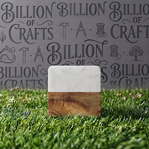 Sous-verres modernes en bois avec dessus en marbre, design antidérapant pour la décoration de table - Product Image 3