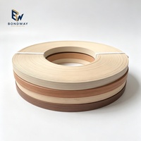 Bande de chant PVC brillante effet bois autocollante 1x22mm largeur personnalisée 0.4-3mm pour bordure de porte d'armoire de cuisine en MDF