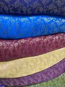 Dyeable <b>Fabric</b> Jacquard <b>Fabric</b> with Metallic Floral Motif for Ethnic Wear & Fashion Apparel - Product Image 1