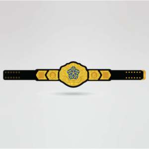 Ceinture de championnat de lutte personnalisée avec sangle noire et plaques métalliques dorées, équipement sportif personnalisé, ceinture de championnat sur mesure - Product Image 1