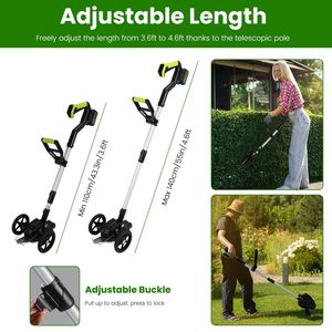 21V elettrico Cordless tosaerba erbaccia Edger String Trimmer 2x3000mAh batterie 3.6-4,6 piedi di lunghezza 90 gradi girevole angolo prato - Product Image 3