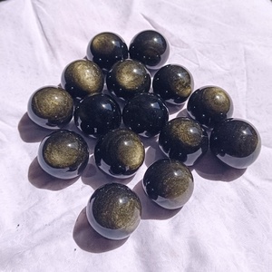 Natural Gold Sheen Obsidian Sphere Polished <b>Crystal</b> <b>Ball</b> Gemstone Sphere for Home Decor Feng Shui Wholesale - Product Image 4