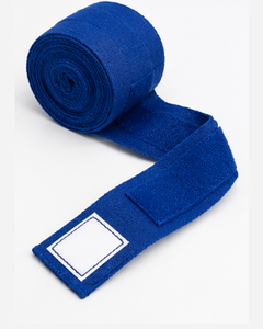 Bandages de boxe personnalisés avec logo tissé, en coton bleu premium, élastiques, pour la protection des mains et des poignets, combo de bandages sportifs - Product Image 6