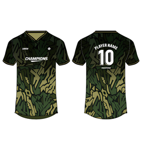 Maillot de football personnalisé à col en V imprimé camouflage par transfert thermique, séchage rapide, 100 % polyester, manches courtes, uniforme d'équipe pour adultes unisexe - Product Image 3