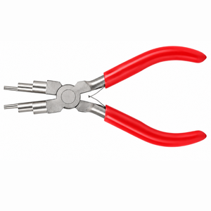 Pince à sertir en acier inoxydable à pointe conique, manche rouge, outil de sertissage de bijoux pour le bricolage - Product Image 4