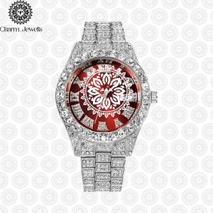 Charm_Jewells Luxury Stainless Steel <b>Watch</b> Round Case 38mm Analog Quartz <b>Diamond</b> Encrusted Women's Fashion - Product Image 4