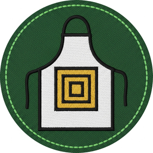 Patch brodé circulaire en forme de boussole, tissu noir, design à coudre, symbole directionnel rouge - Product Image 6