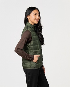 Women's <b>Quilted</b> Puffer Vest Stand Collar Zip <b>Waistcoat</b> Lightweight Windproof Sleeveless Outerwear Streetwear Front Logo - Product Image 5