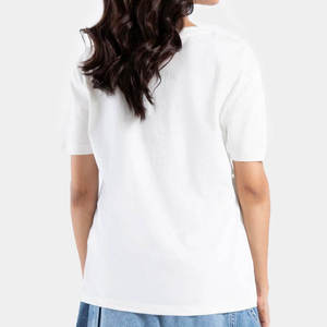 T-shirt classique en coton tricoté pour femme, col rond, manches courtes, vêtement décontracté pour tous les jours, style moderne - Product Image 4