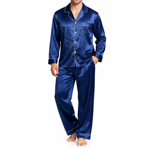 High Quality <b>Men</b> Sleeping Suit Elegant <b>Pajama</b> <b>Set</b> Comfortable Long Sleeve Breathable Quick Dry Nightwear Custom Design - Product Image 1