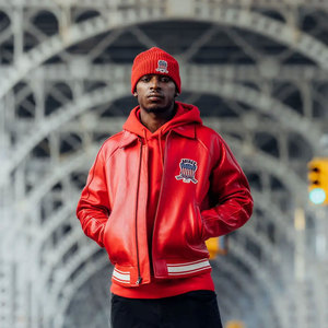 Best Manufacturing Custom Brand High Quality Men's Avirex <b>Winter</b> <b>Leather</b> <b>Jacket</b> Eco-Friendly Windproof High Street Front Logo - Product Image 3