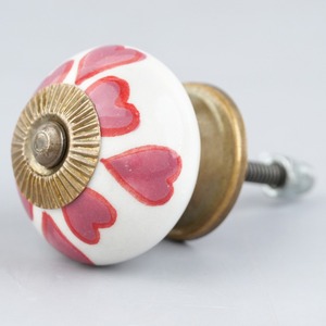 Tiradores de Cerámica Hechos a Mano de Alta Calidad con Diseño de Flor Roja, Tradicionales y Ecológicos para Cajones, Cómodas, Armarios de Cocina y Puertas - Product Image 2