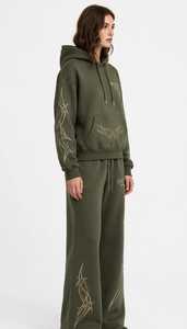 ONETEN APPAREL Conjunto Deportivo con Capucha para Mujer, Color Verde Oliva, Sudadera Holgada de Algodón, Pantalones Jogger - Product Image 4