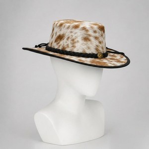 Sombrero de Vaquero de Cuero con Estampado de Vaca, Bordado 3D, Unisex, para Adultos, Estilo Casual para Exteriores, Estilo Europeo y Americano, 54-56 cm - Product Image 4
