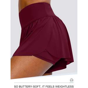 <b>Women's</b> High-Waisted Flowy <b>Tennis</b> <b>Skirt</b> Shorts with 4-Pockets and Butterfly Design Athletic Workout Clothing - Product Image 2