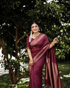 Vente chaude mariage Festival porter mariée Banarasi doux soie Saree fournisseur indien disponible au prix de gros dernier Saree - Product Image 4