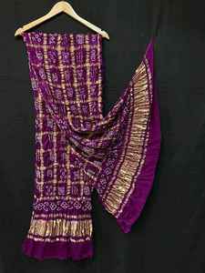 Dupatta en soie pure à motif Bandhani, style fête, 2,5 mètres, pour femmes, par AISHA BANDHEJ - Product Image 4