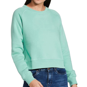 Hiver Automne Logo Imprimé Personnalisé Manches Longues Col Rond Doublure Polaire Séchage Rapide Écologique Haute Qualité Femme 100% Coton Décontracté - Product Image 4