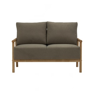 Modern Outdoor <b>Sofa</b> <b>Wooden</b> <b>Frame</b> Cushioned Loveseat Patio Garden Villa Furniture - Product Image 2