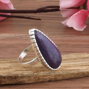Wholesale <b>Natural</b> Charoite Ring 925 Sterling Silver Purple Cherolite Gemstone Ring for Women <b>Stone</b> Band Boho <b>Jewelry</b> - Product Image 4